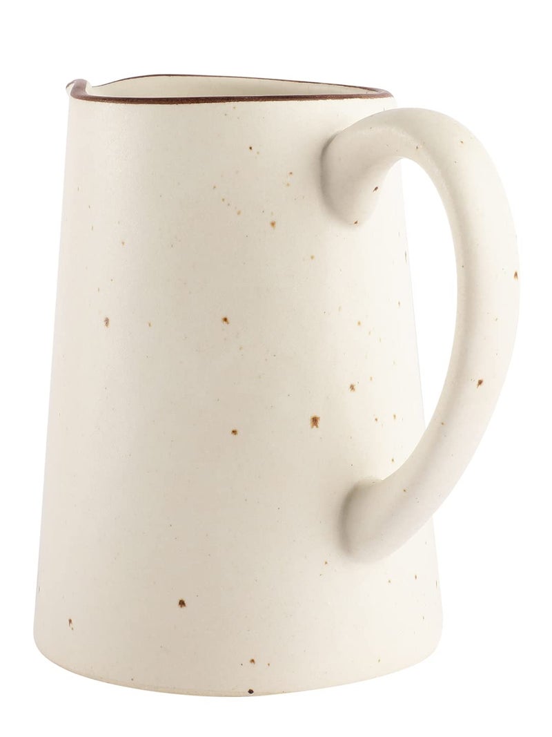 MIAH Decor The Bhumi Collection Ceramic Handmade Stoneware Water Jug/Pitcher with Handle (Matte Finish/Beige/ 7"x4"x7"/1500 ml/Dishwasher & Microwave Safe) MD-676 - Image 3