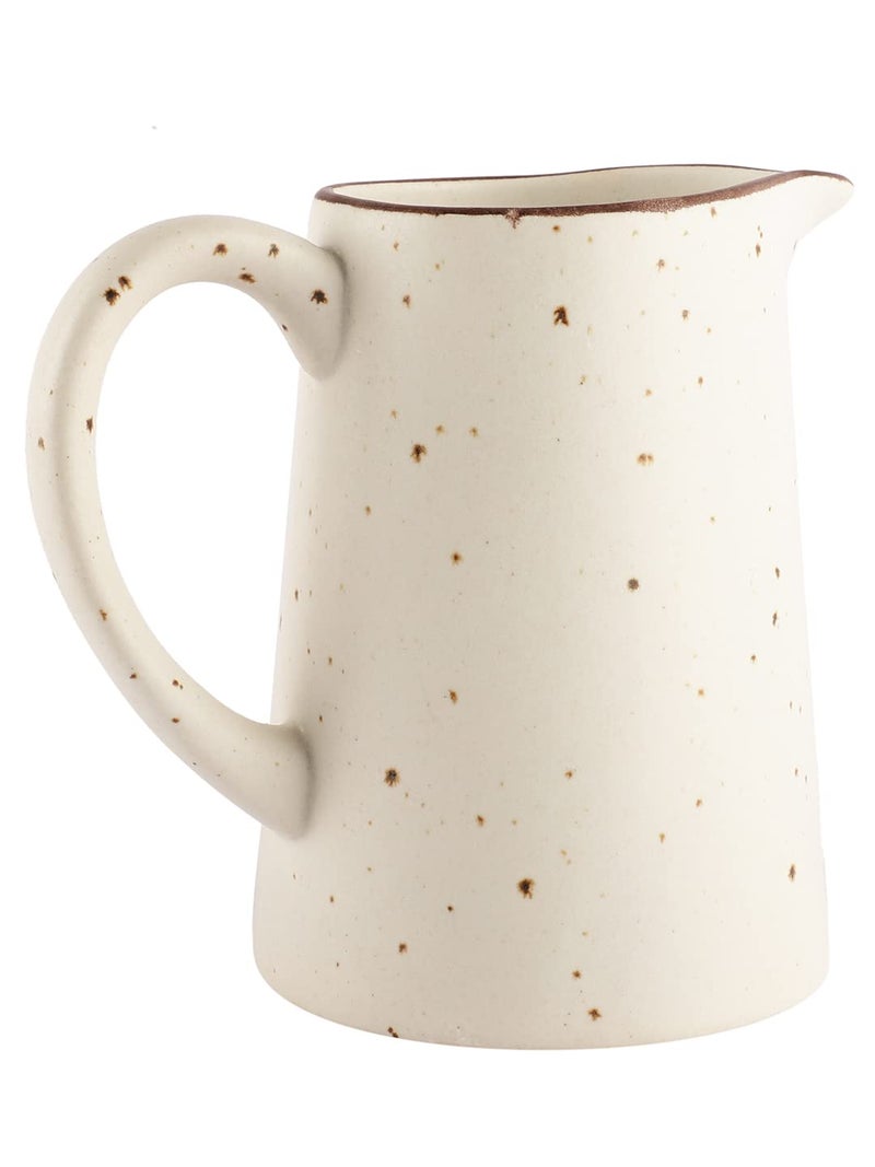 MIAH Decor The Bhumi Collection Ceramic Handmade Stoneware Water Jug/Pitcher with Handle (Matte Finish/Beige/ 7"x4"x7"/1500 ml/Dishwasher & Microwave Safe) MD-676 - Image 4