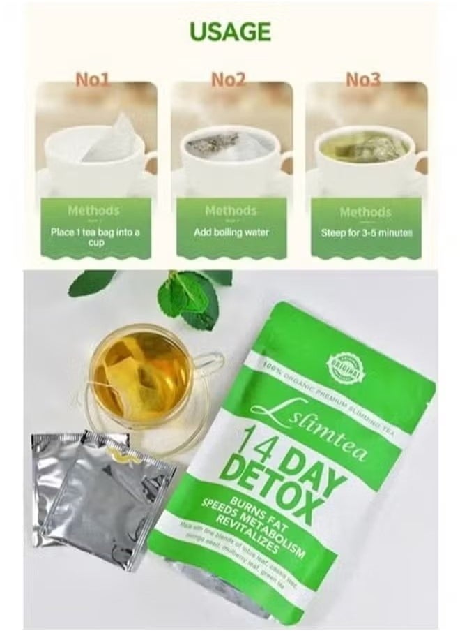 Wins Town - 14 Day Detox Tea Bags, Organic Weight Loss Tea, Promotes Fat Digestion and Absorption, Aids Bowel Movement, Support Healthy Digestive and Metabolism, Reduces Accumulation of Abdominal Fat - Image 1