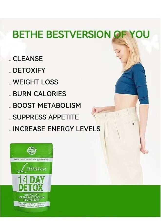 Wins Town - 14 Day Detox Tea Bags, Organic Weight Loss Tea, Promotes Fat Digestion and Absorption, Aids Bowel Movement, Support Healthy Digestive and Metabolism, Reduces Accumulation of Abdominal Fat - Image 1
