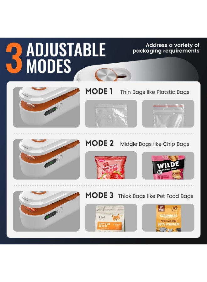 Arabest 2-in-1 Mini Bag Sealer with Knife, Rechargeable Heat Sealer, 3 Modes for Light/Medium/Heavy Bags, Portable Snack Sealer - Image 5
