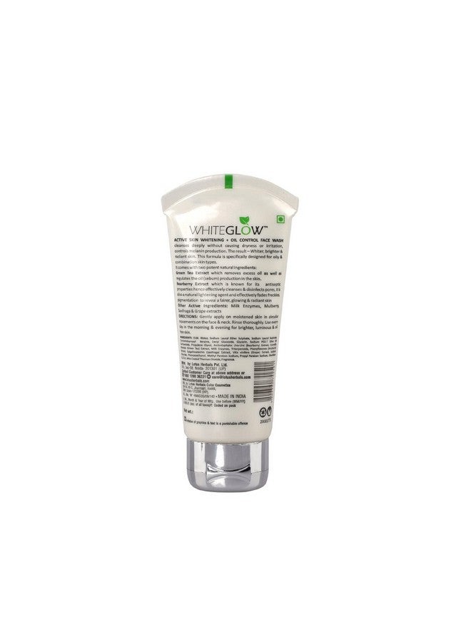 LOTUS HERBALS White Glow Active Skin Whitening And Oil Control Facewash 100G  - Image 2
