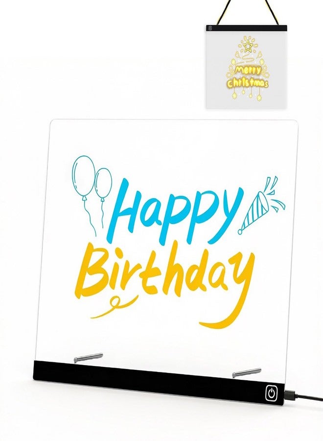 Vamotto 16" LED Note Board with Light, Vamotto Acrylic Dry Erase Boards with Stand & Hanging Kit, Glow Drawing Board for Kids Adults, Desktop or Wall Mount Message Board for Home Office Christmas Decor - Image 1