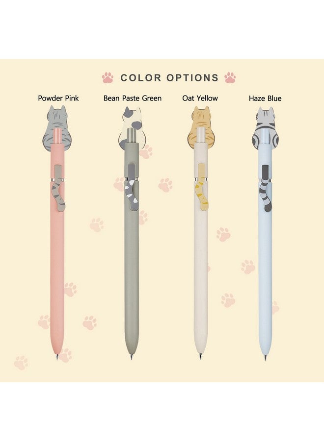 Vico Cat Gel Pens, 4 Pcs Cute Cat Kawaii Gel Pens, 0.5Mm Quick Dry Black Ink Pens Fine Point Smooth Writing Pens, Aesthetic Pens, Cute Pens For Women & School Supplies, Kawaii Stationery For Cat Lovers - Image 3