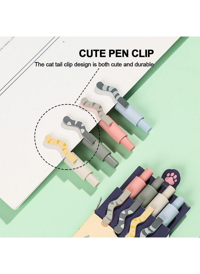 Vico Cat Gel Pens, 4 Pcs Cute Cat Kawaii Gel Pens, 0.5Mm Quick Dry Black Ink Pens Fine Point Smooth Writing Pens, Aesthetic Pens, Cute Pens For Women & School Supplies, Kawaii Stationery For Cat Lovers - Image 4