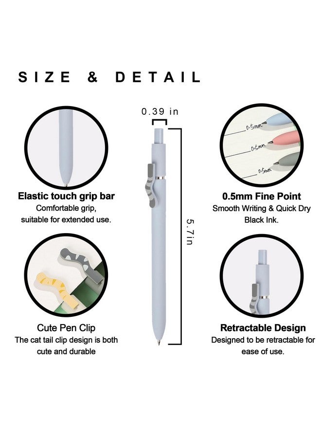 Vico Cat Gel Pens, 4 Pcs Cute Cat Kawaii Gel Pens, 0.5Mm Quick Dry Black Ink Pens Fine Point Smooth Writing Pens, Aesthetic Pens, Cute Pens For Women & School Supplies, Kawaii Stationery For Cat Lovers - Image 2