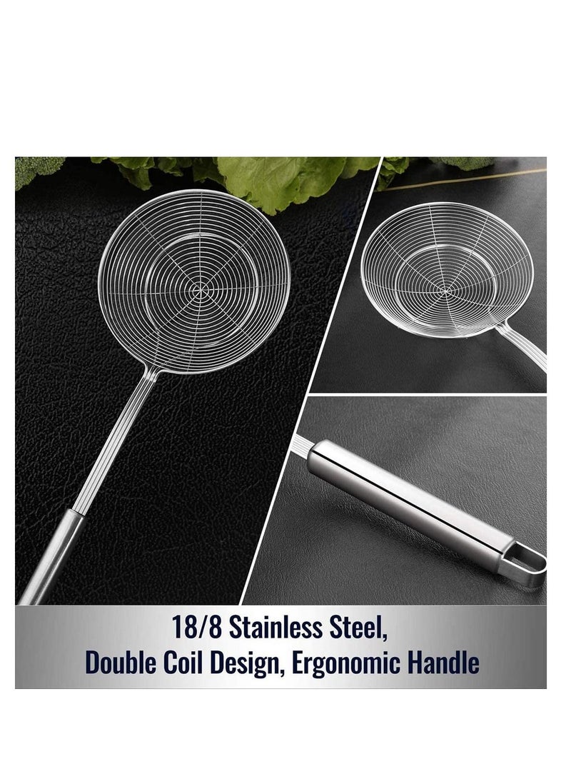 NIBEMINENT Stainless Steel Solid Spider Strainer Skimmer Ladle (Small, 5.4in) - Image 3