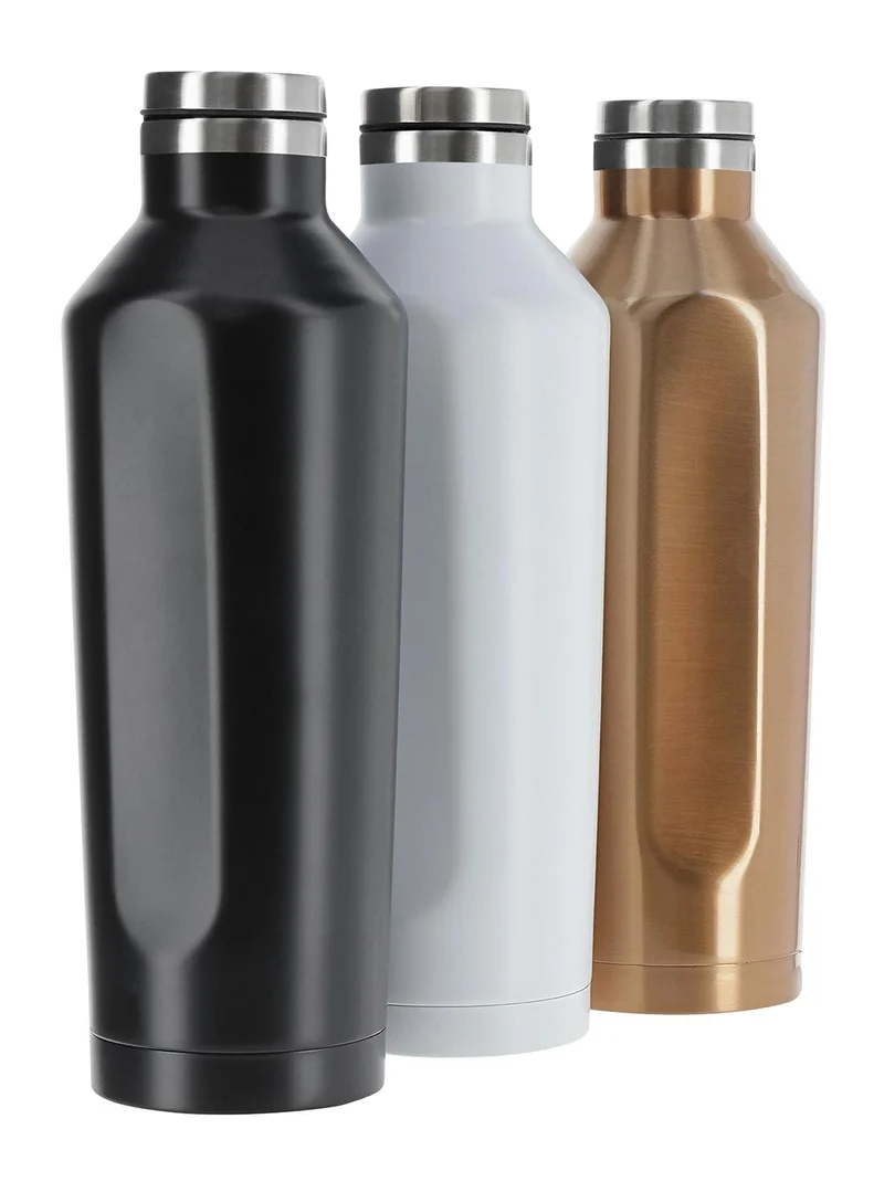 Hans Larsen GALATI - Hans Larsen Double Wall Stainless Steel Water Bottle - Black