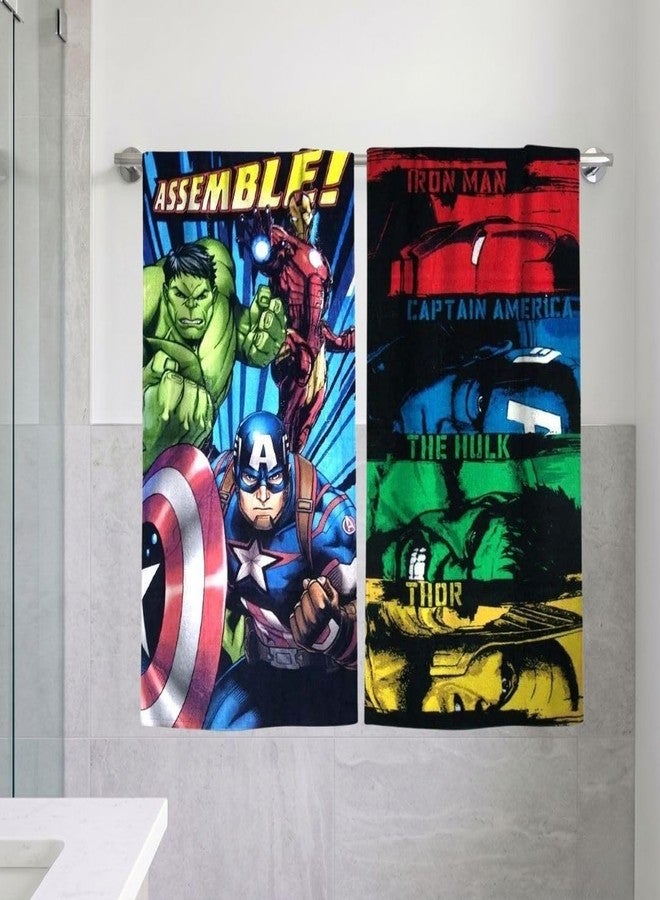 Athom Trendz Athom Living Marvel Captain America/The Hulk/Thor Avengers Kids Bath Towel 60x120 cm Pack of 2 - Image 1