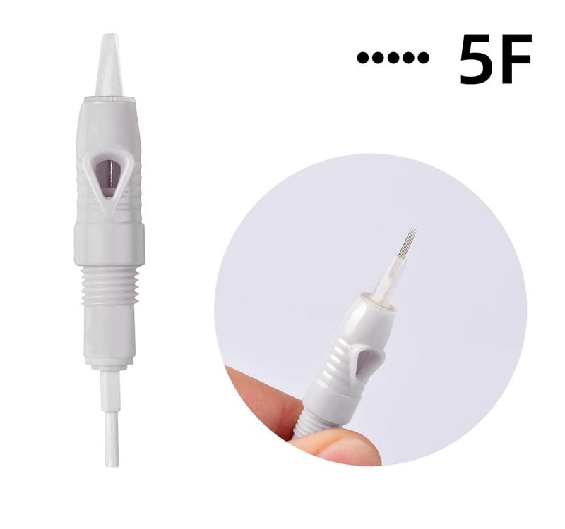 Axteno Charmant Liberty Tattoo Cartridge Needles 8mm Semi Permanent Makeup Microblading Needles for Eyebrow, Eyeliner Lips for D1R 1R 3R 5R 5F 7F 1P 3P 5P 7P Tattoo Machine Needles (Pack of 5, 5F) - Image 2