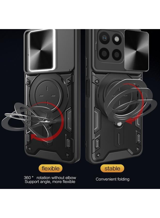 S-TOP Case For Honor X8 5G / X6 4G CD Texture Sliding Camshield Magnetic Holder Phone Case - Image 5