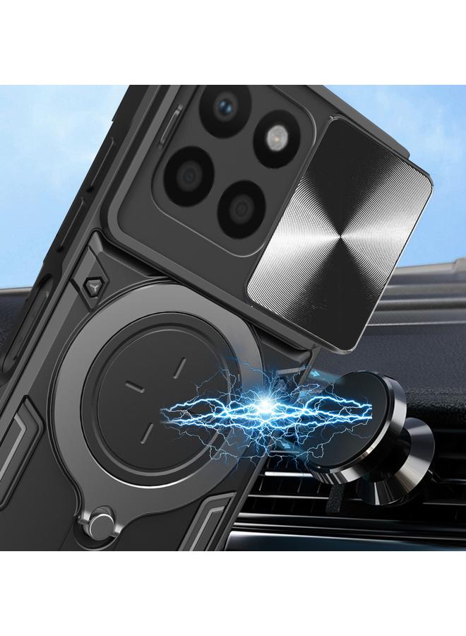 S-TOP Case For Honor X8 5G / X6 4G CD Texture Sliding Camshield Magnetic Holder Phone Case - Image 4