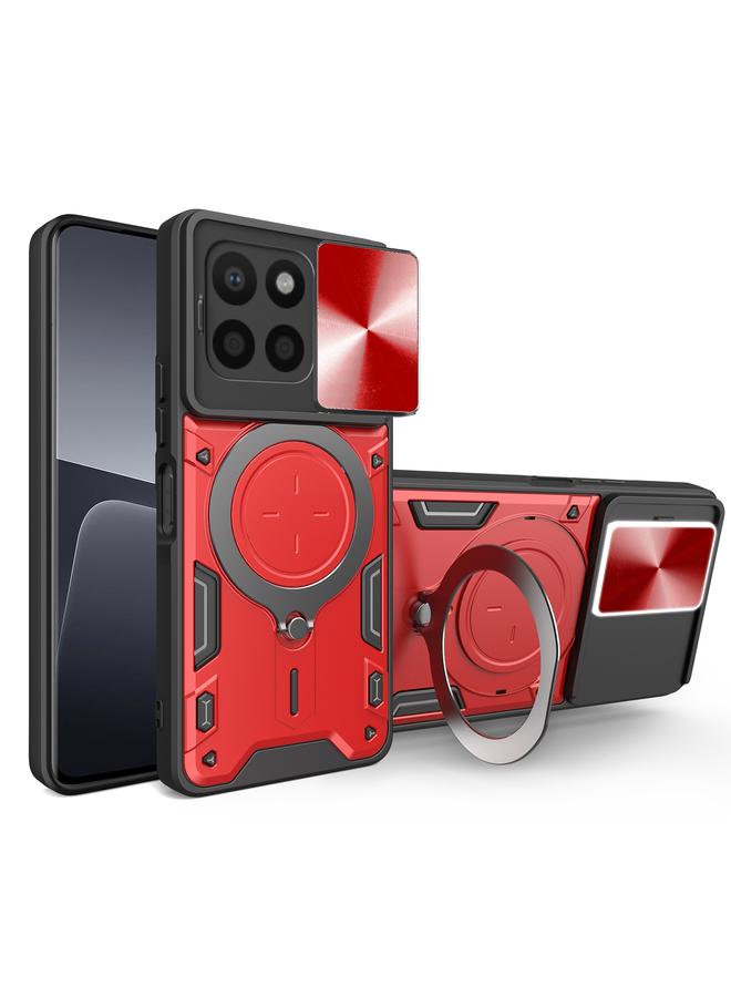 S-TOP Case For Honor X8 5G / X6 4G CD Texture Sliding Camshield Magnetic Holder Phone Case - Image 1