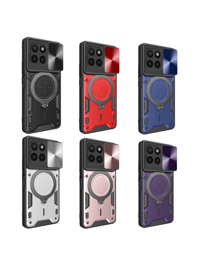 S-TOP Case For Honor X8 5G / X6 4G CD Texture Sliding Camshield Magnetic Holder Phone Case - Image 2