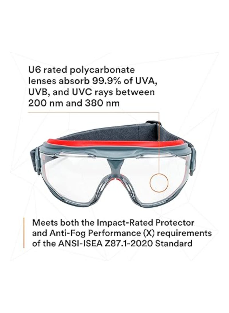 Captaintech 500 Series GG501SGAF, Clear Anti-fog Lens, Safety Work Over Glasses, Eye Protection for Men & Women, Fog & Scratch Resistant, Adjustable, UV Block, Clear Lens - Image 4