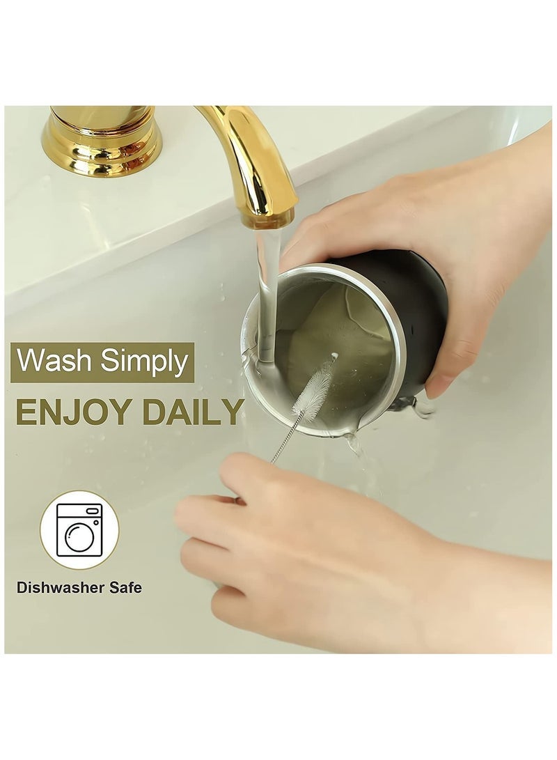 Yerba Mate Tea Cup, Mate Gourds Cup with Straws and Cleaning Brush, Stainless Steel Double Wall Insulation Cup for Mate Loose Leaf, 8 Ounces (Black) - Image 5