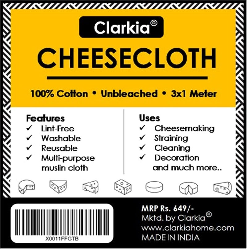 Clarkia 3x1 Meter Professional Muslin Cotton Strainer or Cheese Cloth Unbleached - Image 1