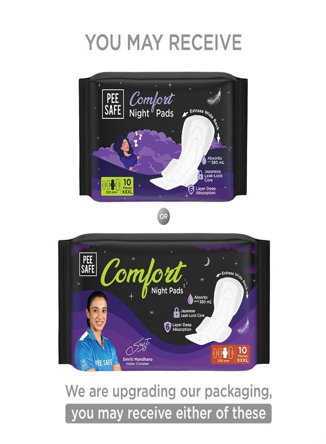 PEESAFE Pee Safe Comfort All Night Pads | 10 Pads 3 XL - 355mm | Extra Wide Back with Dual Wings | 6 Layer Deep Absorption | Japanese Leak-Lock Technology | Overnight Leak Free Protection | Extra Long - Image 2