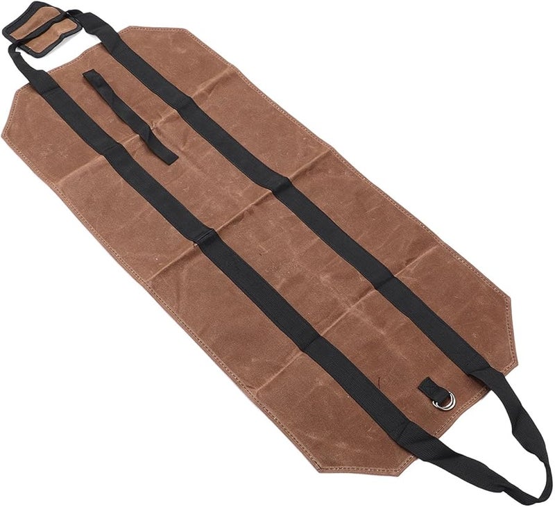 حقيبة حمل جذوع حطب من قماش الشمع للقهوة بمقابض للتخزين في النزهات والتخييم - Image 3