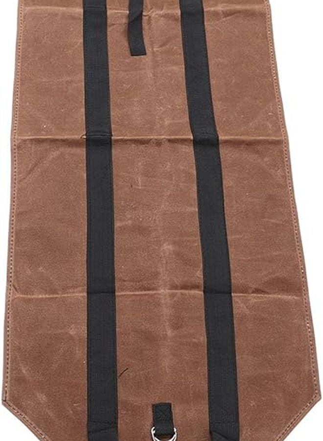 حقيبة حمل جذوع حطب من قماش الشمع للقهوة بمقابض للتخزين في النزهات والتخييم - Image 5