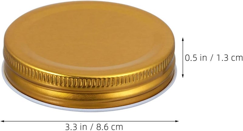 Healifty 10pcs 86mm Gold Mason Jar Lids, Reusable Iron Canning Covers with Sealing Function, Convenient Wide Mouth Replacement Lids for Home Canning and Storage - Image 2