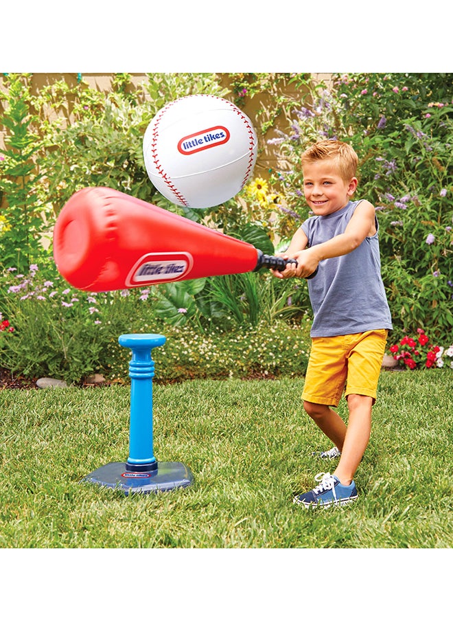 little tikes - Little Tikes Totally Huge Sports T-Ball Set, 8-inch ball, Inflatable bat with plastic handle - Image 1