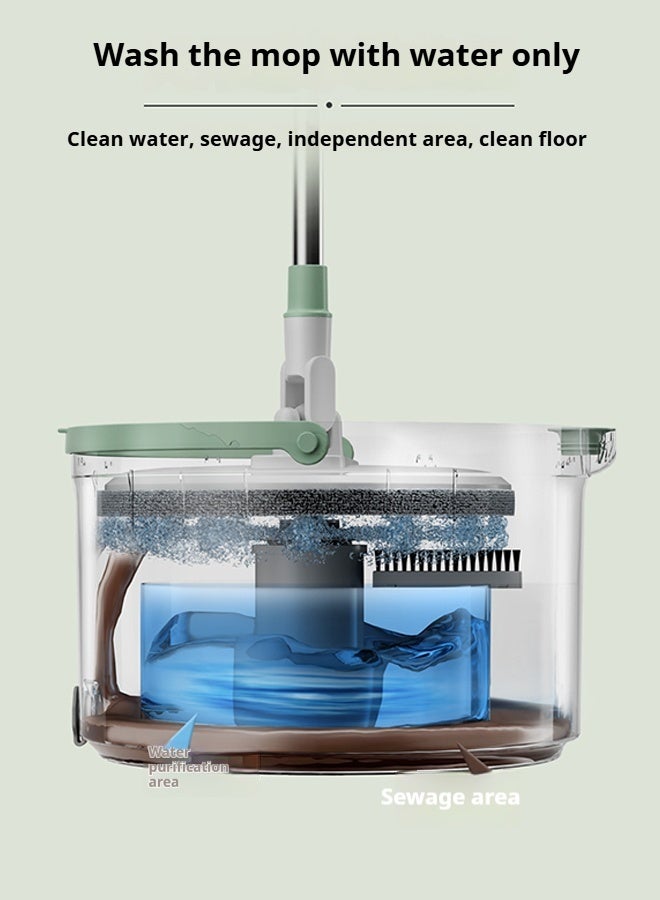 360° Rotating Mop & Bucket Set – Self-Wringing System with Reusable Microfiber Pads for Wet and Dry Home Floor Cleaning  - Image 2
