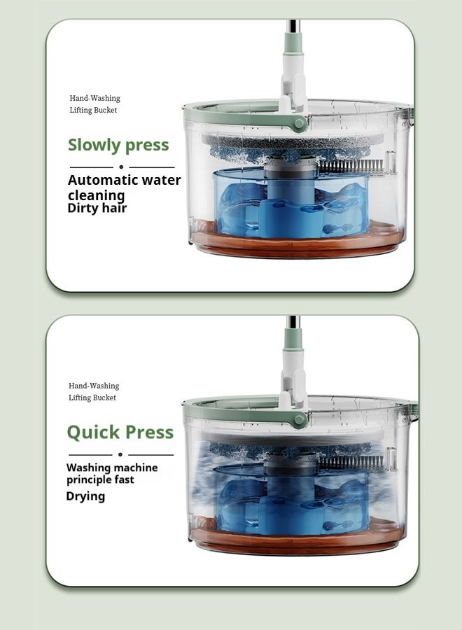 360° Rotating Mop & Bucket Set – Self-Wringing System with Reusable Microfiber Pads for Wet and Dry Home Floor Cleaning  - Image 4