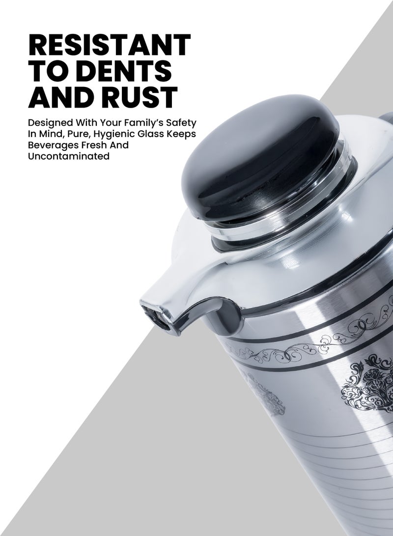 تيم Team Vacuum Flask TM‑979 | 1.9L Stainless Steel Hot & Cold Thermos | Asbestos‑Free Glass Refill | 24‑Hour Temperature Retention | Heavy‑Duty Travel Flask with Sturdy Handle - Image 4