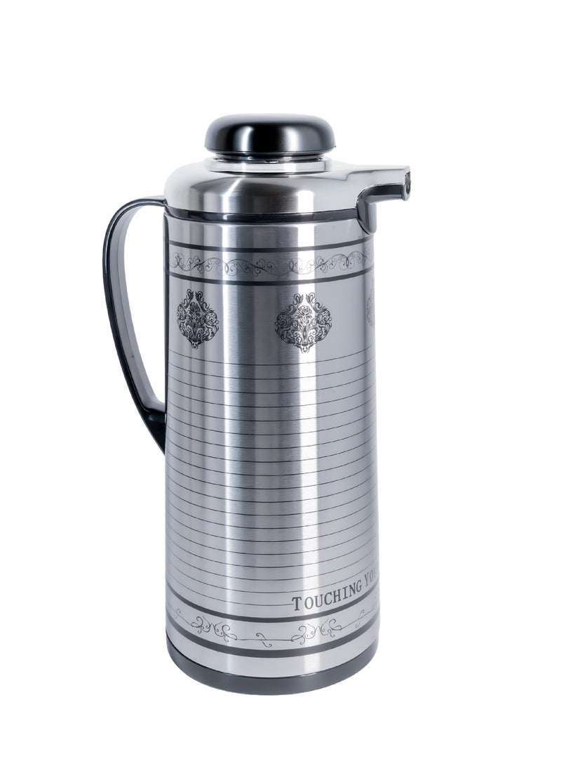 تيم Team Vacuum Flask TM‑979 | 1.9L Stainless Steel Hot & Cold Thermos | Asbestos‑Free Glass Refill | 24‑Hour Temperature Retention | Heavy‑Duty Travel Flask with Sturdy Handle - Image 1