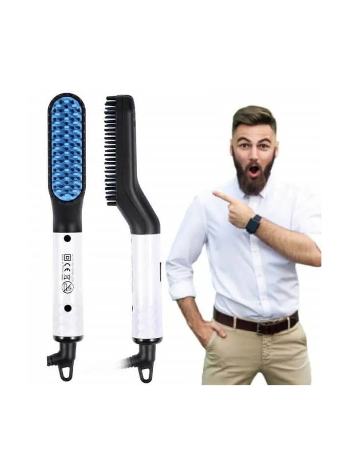 Raxoom Electric Beard Straightener for Men - Professional Quick Styling Comb for Frizz-Free Beard Hair - Ceramic Ionic Heating Control - Portable Brush with Anti-Scald - Image 1
