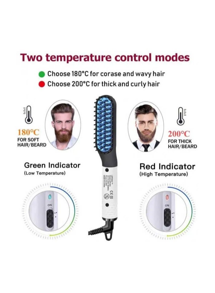 Raxoom Electric Beard Straightener for Men - Professional Quick Styling Comb for Frizz-Free Beard Hair - Ceramic Ionic Heating Control - Portable Brush with Anti-Scald - Image 2