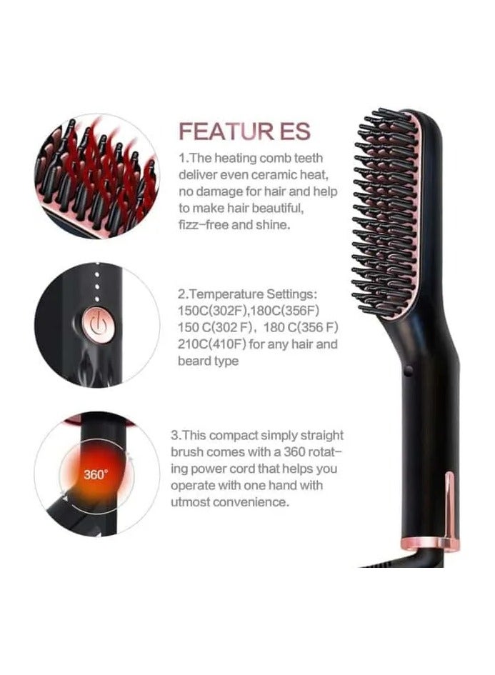 Raxoom Electric Beard Straightener for Men - Professional Quick Styling Comb for Frizz-Free Beard Hair - Ceramic Ionic Heating Control - Portable Brush with Anti-Scald - Image 4
