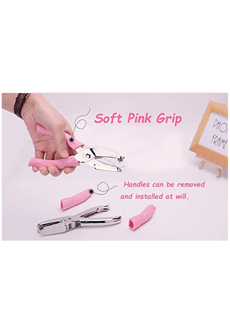 Zikra Punch Small Mini Tiny Heart Shaped Hole Paper Punch Puncher with Pink Soft Handheld Grip for DIY Craft Paper Tags Clothing Ticket Scrapbook Tool - Image 4