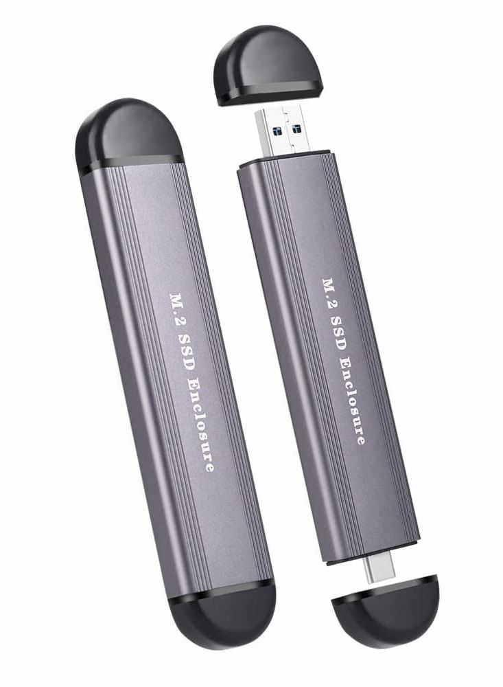 Y&D M.2 SSD Enclosure Adapter, NVME/SATA Dual Protocol Adapter Case with USB C 3.1/3.2 Gen 2 and A  - Image 1