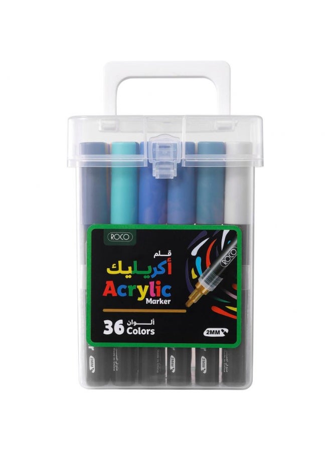 ROCO Acrylic Paint Marker Graphic Pen Set of 36 Colors - Image 1