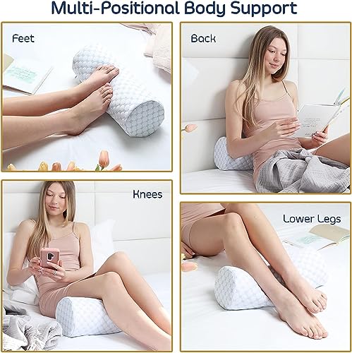 Nestl Neck Roll Pillow for Sleeping – Firm Neck Pillow for Pain Relief - Premium Memory Foam Neck Roll Pillow – Bolster Pillow for Sleeping with Breathable Cooling Cover – Firm Cylinder Neck Pillow - Image 4