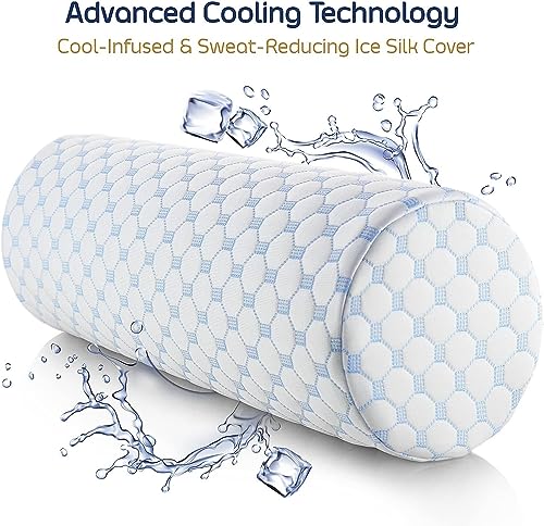 Nestl Neck Roll Pillow for Sleeping – Firm Neck Pillow for Pain Relief - Premium Memory Foam Neck Roll Pillow – Bolster Pillow for Sleeping with Breathable Cooling Cover – Firm Cylinder Neck Pillow - Image 2