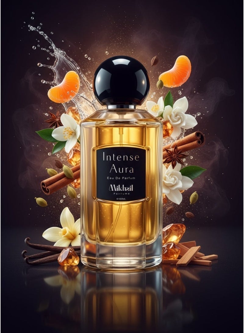 MIKHAIL Intense Aura for Men by Mikhail | Bold & Sophisticated Eau de Parfum | Long-Lasting Woody Spicy Fragrance for Men | Masculine & Elegant Scent with Rich Aromatic Notes | Luxury Men's Perfume | 100ml - Image 2