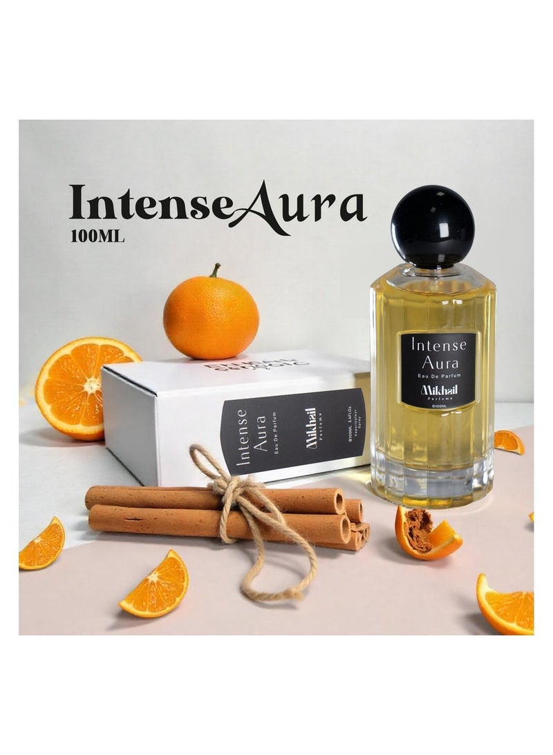 MIKHAIL Intense Aura for Men by Mikhail | Bold & Sophisticated Eau de Parfum | Long-Lasting Woody Spicy Fragrance for Men | Masculine & Elegant Scent with Rich Aromatic Notes | Luxury Men's Perfume | 100ml - Image 3