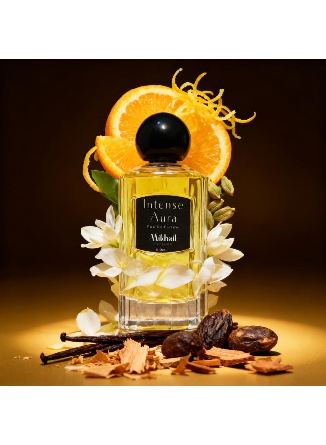 MIKHAIL Intense Aura for Men by Mikhail | Bold & Sophisticated Eau de Parfum | Long-Lasting Woody Spicy Fragrance for Men | Masculine & Elegant Scent with Rich Aromatic Notes | Luxury Men's Perfume | 100ml - Image 5