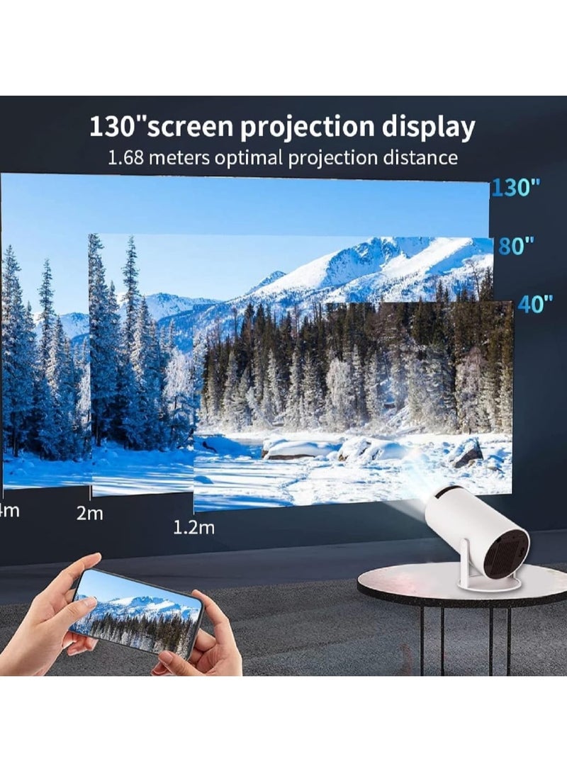 جهاز عرض صغير ذكي يدعم تجربة شاشة كبيرة بدقة 4K مع صوت ممتاز 360 مع 5.0 بلوتوث لمسرح الأفلام وألعاب الفيديو والعروض التقديمية، شاشة دوارة 180 درجة تدعم بلوتوث HDMI وUSB - Image 3