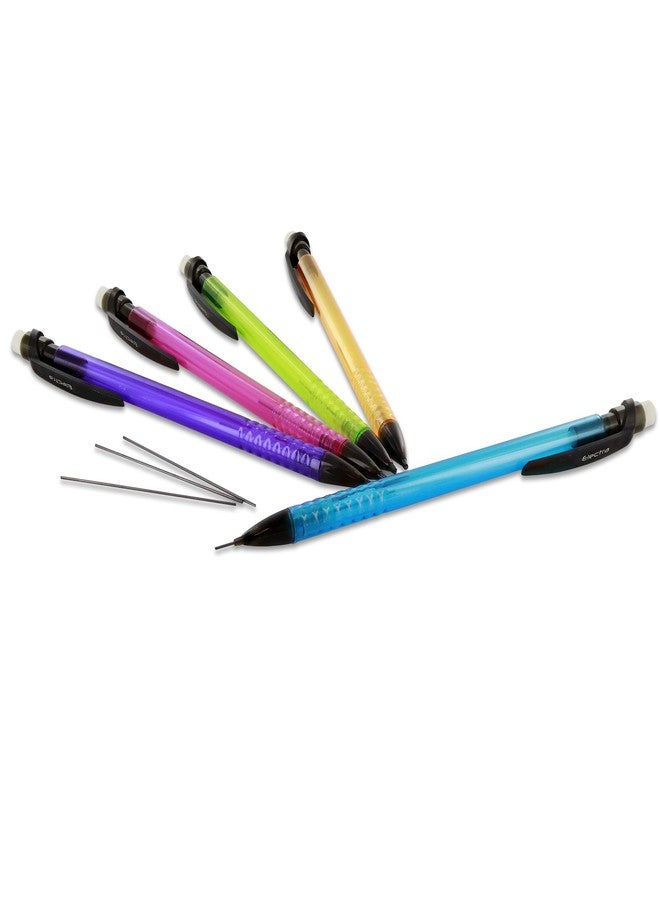 Emraw 0.7 mm Mechanical Pencil With Pocket Clip, Eraser Top and Translucent Barrel Refillable and Retractable Ideal for General Writing - (5 per Pack) (Pack of 2) - Image 2
