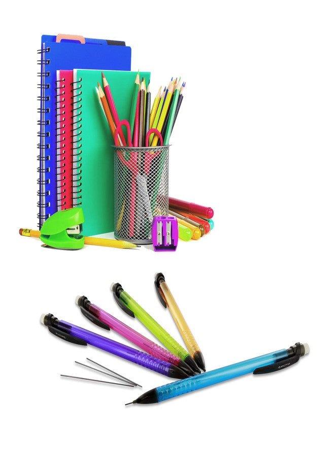 Emraw 0.7 mm Mechanical Pencil With Pocket Clip, Eraser Top and Translucent Barrel Refillable and Retractable Ideal for General Writing - (5 per Pack) (Pack of 2) - Image 3