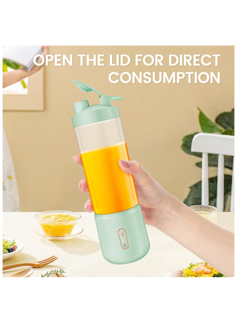 SYOSI Portable Blender, 1200mAh Rechargeable Blender Juicer Cup with 12 Stainless Steel Blades, 500ml Mini Juice Blender, Wide Mouth Fruit Mixer, Personal Electric Smoothies Blender for Home Office Gym - Image 5