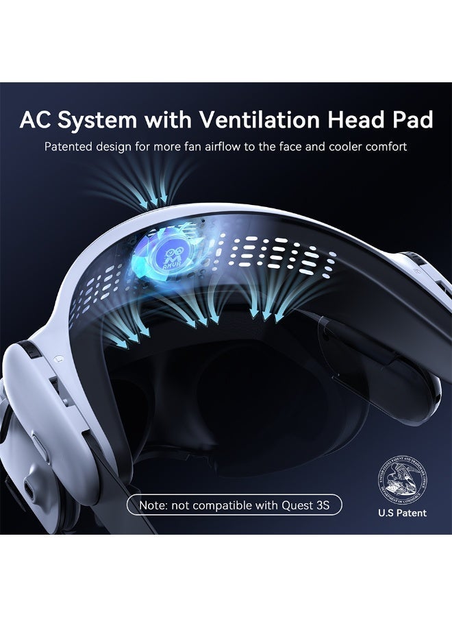 AMVR BS1 Cooling Fan Head Strap with 8000mAh Battery Compatible with Quest 3 - Image 2
