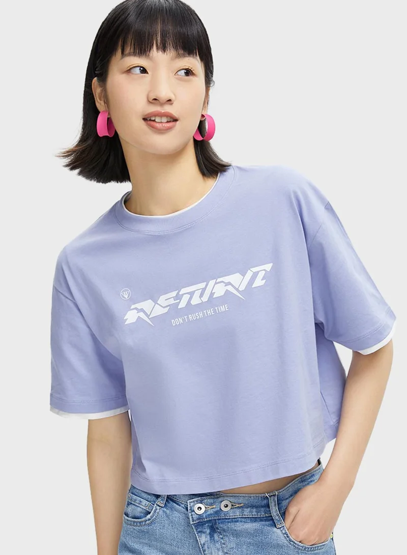 SEMIR Oversized Slogan T-Shirt