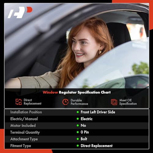 A-Premium Front Left Driver Side Power Window Regulator Without Motor Compatible with Mazda 3/3 Sport 2014-2018, Hatchback/Sedan - Image 2