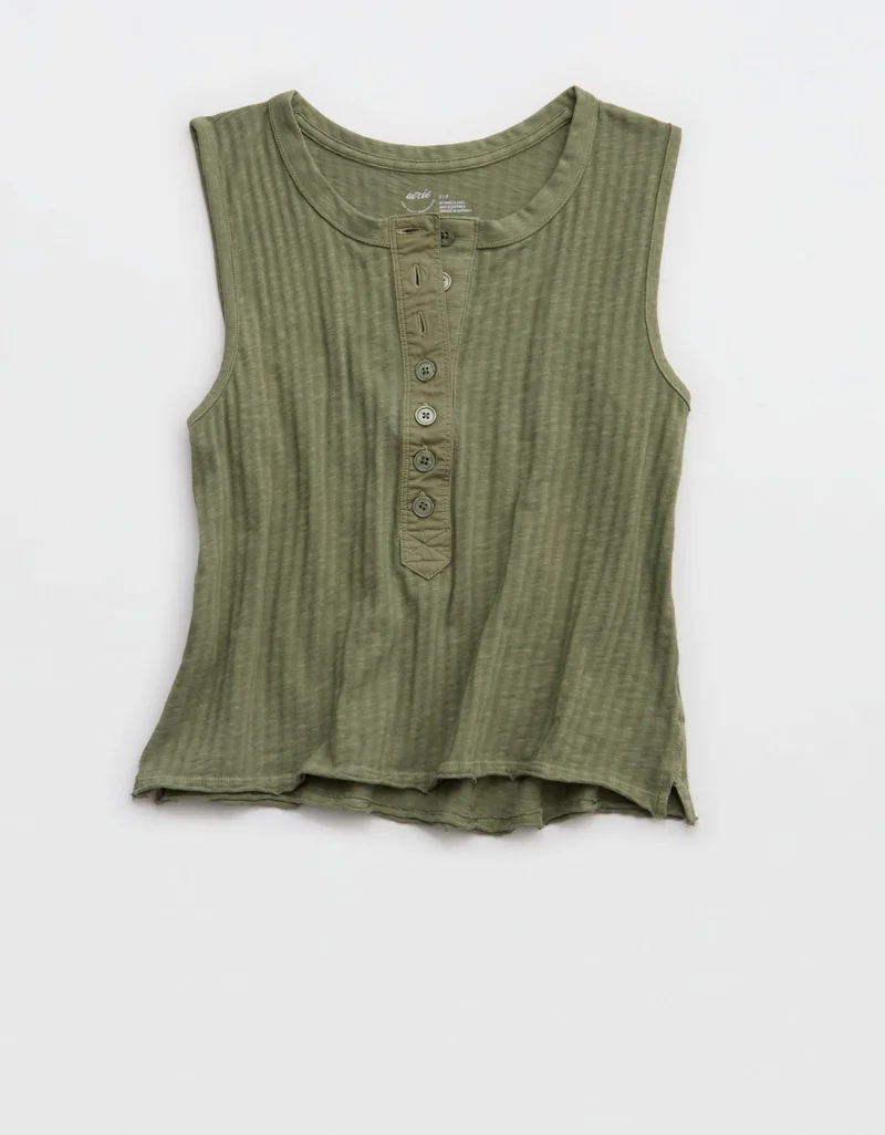 Aerie  Aerie Shadow Stripe Henley T-Shirt for Women | Best Price UAE