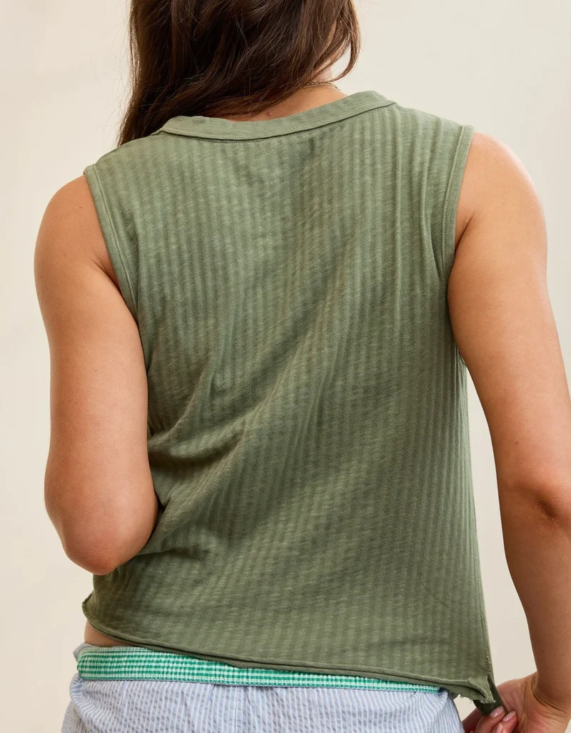 Aerie  Aerie Shadow Stripe Henley T-Shirt for Women | Best Price UAE